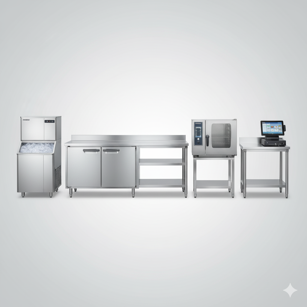 ホシザキ厨房機器セット 製氷機・作業台・スチームコンベクション・POSシステム 一式まとめ買取